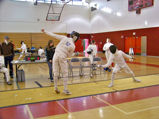 Andrew Jayne fencing Armando Abuanza